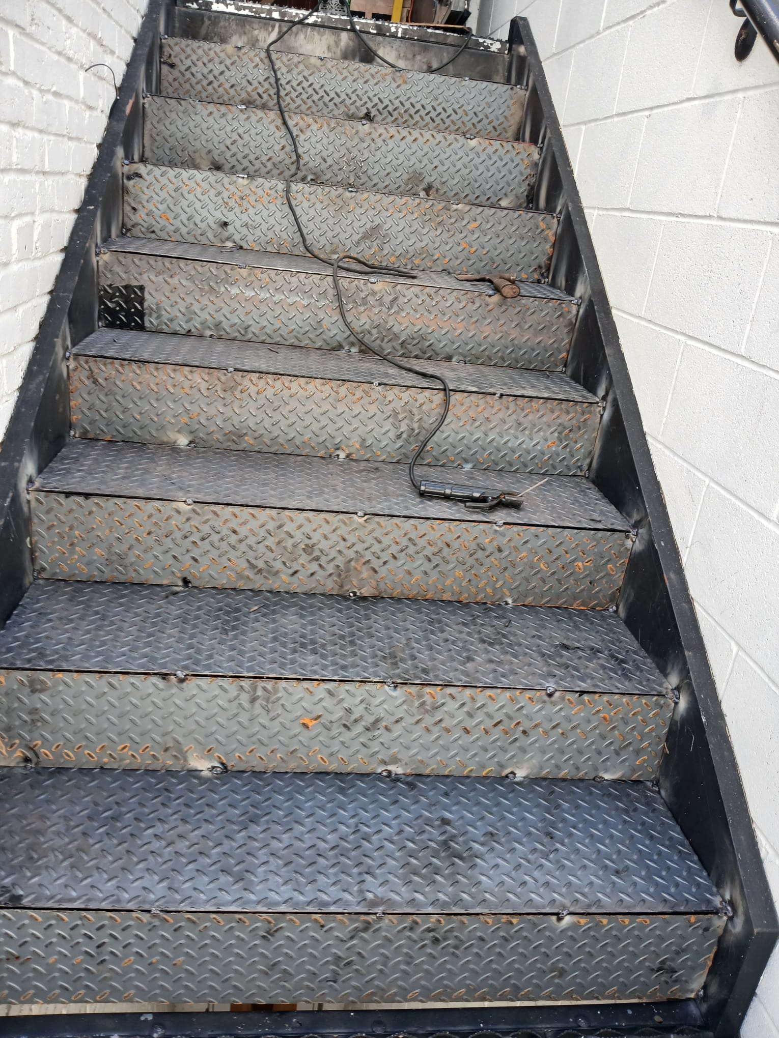Basement Entry Metal Railing