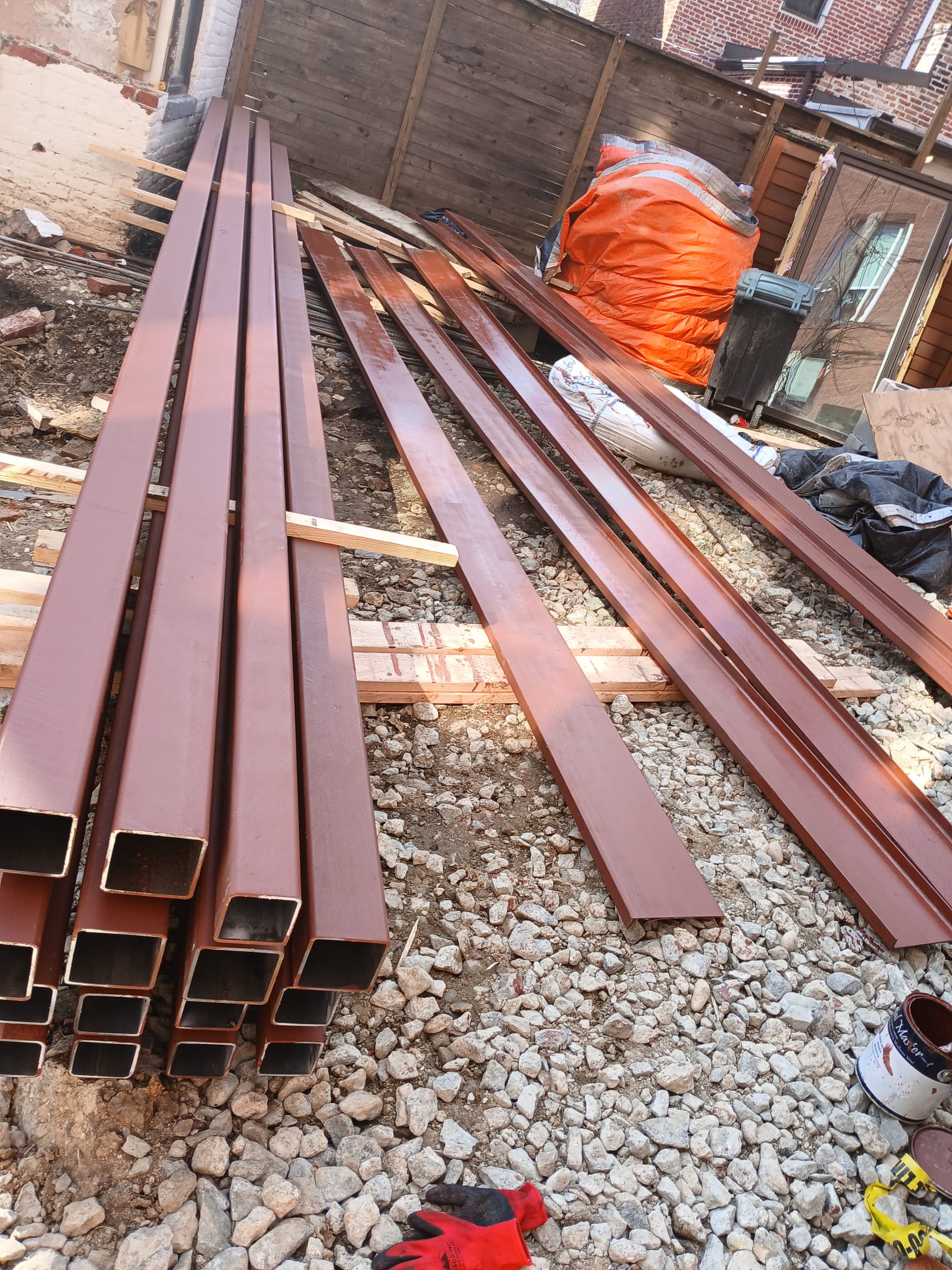 Painted Structural Steel Beams