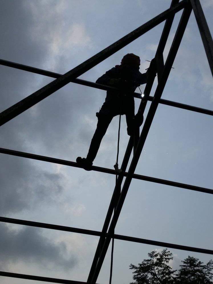Elevated Steel Frame Welding